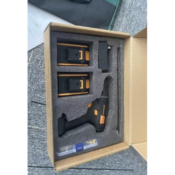 20V Cordless Drill, Power Drill Set with 2 Batteries and Charger - Picture 3 of 3